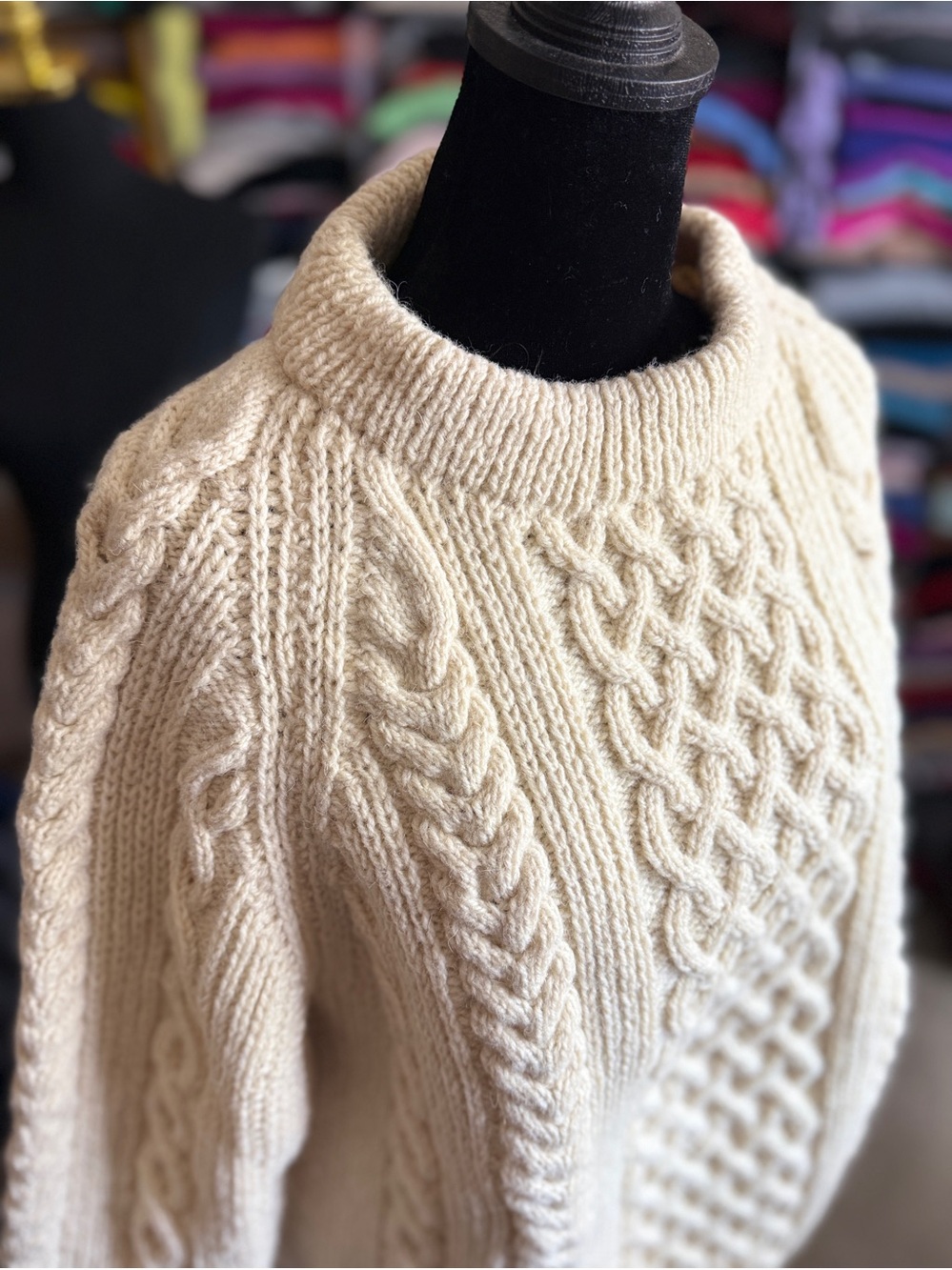 Cream Cable Knit Irish Aran Women's Sweater